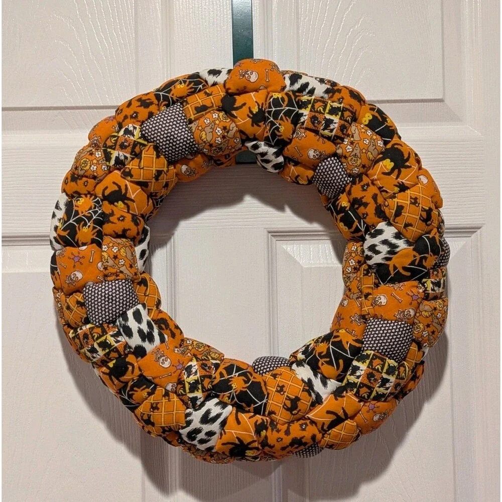Spooky Halloween Braided Fabric Wreath 16